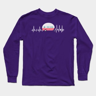 Camping Girls Heartbeat Caravan Travel Long Sleeve T-Shirt